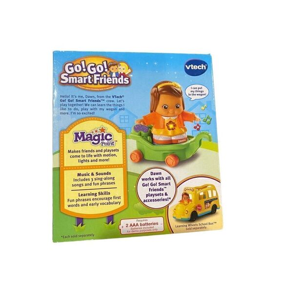 Vtech Go Go Smart Friends Dawn Talking Figure With Her Green Wagon NEW 2 Piece - Picture 2 of 2